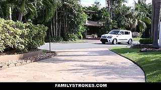 Stellar blonde gets dicked down by hairless stepdaddy