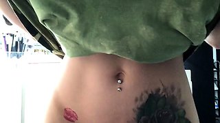 Brunette solo darling masturbating at home