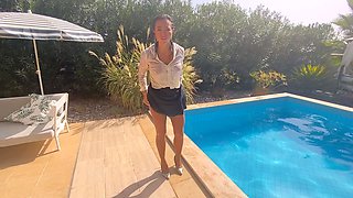 Cute curly brunette solo webcam masturbation