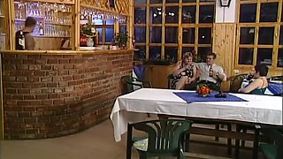 Mature Busty Chubby Fucked By Two Waiters With Big Cocks In The Restaurant