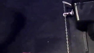 Gimp fucked in the dirty toilet