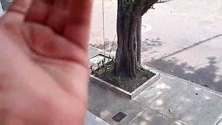 Latina Airbnb guest invites random fellow from the street upstairs, rails him and gets creamed