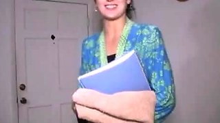 Cute teen Oxanna participates in a team handjob lesson. Her