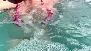 Artemisia Love Sexy and Horny Underwater Showing Her Big Tits in a Super Micro Bikini and You Can See Her Aureolas…