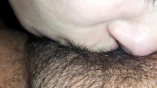 Hairy Pussy Licking Lesbian Orgasm Close Up - Amateur Teen Brunette Eating Pussy