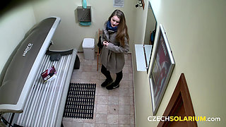 Czech Solarium 69: Sexy Young Brunette Shows off Her Tight Pussy