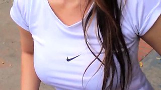 Three-way workout with personal trainer and friend: a Latina's perspective. Spanish porn stars in hot action.