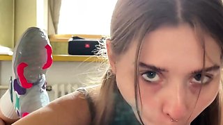 Blowjob in Sneakers with a Side of Foot Fetish Fun