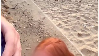 Risky Public Sex With Redhead On Beautiful English Beach