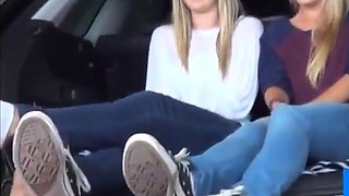 Foot Fetish Fun in the Car with My Amateur Slave