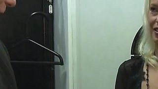 Blonde Milf gets naked and masturbates horny pussy