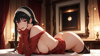 Yor Forger Sex in the Bedroom. Yor Forger Like to Be a Slut. Hentai Cosplay (ai-generated)