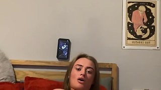 Scottish curvy goth student fingers deep and slow moans softly on cam