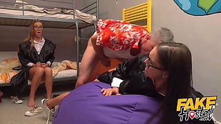 Fake hostel nuzzling uni girls anuses squirting shivering