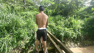 I fuck my stepsister on a very extreme bridge running the risk of falling while we are on a family outing.