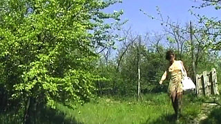 Brunette in Stockings Fucked Hard on Grass