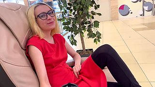 Risky session in a public men's room with cute ash-blonde Diana Verhiniz, who squirted everywhere while we nearly got caught