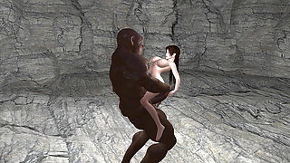 Mai Shiranui impregnated by a Desi cave giant with a huge loads of cum creampies