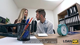 Loan4k. kinky wife is exhausted of her fool husband and screwed a loan boss right in front of him