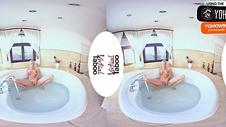 Busty platinum-blonde mummy loves solo masturbation reality