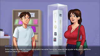 Stepsister masturbates on webcam - Summertime Saga