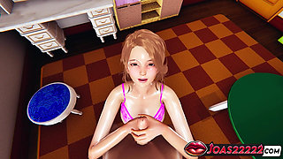 Erina Stockings 3D Hentai - Handjob Stimulation, Free-Hands Blowjob, Titfuck Cumshot in Uncensored Animation