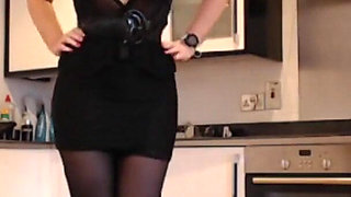 Double pussy and anal heel fuck