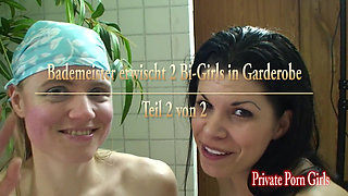 Lifeguard caught two bi-girls in locker room - Part 2