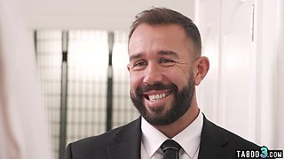 Nervous teen bride calming herself down