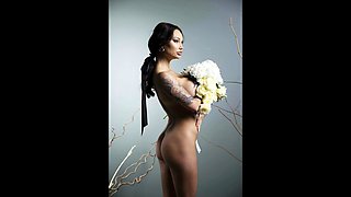 Monika Fox Naked With Flowers Behind A Veil