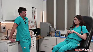 Latina Nurse Blows Him Before Night Shift Pounding