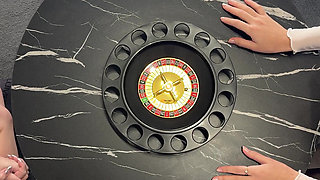 Cum Challenge Threesome CFNM for Christmas and Fun with Balls Playing and Accidental Ruined Orgasm