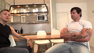 Sexy muscle straight boy accept to fuck by his friend boy