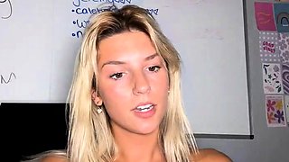 Blonde teen Sierras first erotic masturbation video