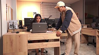 Her work performance certainly got better as she started to fuck on that dick