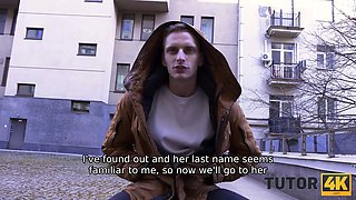 Tutor4k. boy doesnt want to pay debt off and step-mom obeys studs pecker