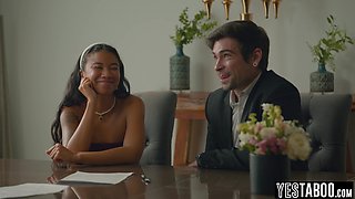 Huge tits Spic bride humped in public