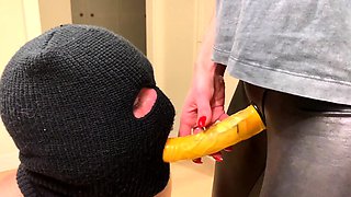 Naughty blonde femdom fetish hottie rams ass with strapon