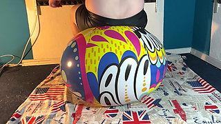 3 Huge 100cm Beach Balls Crushed by Us! 2 Cameras with Slowmo