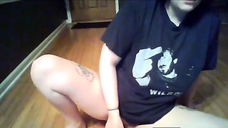 Tattooed BBW Rides Her Dildo to Orgasm