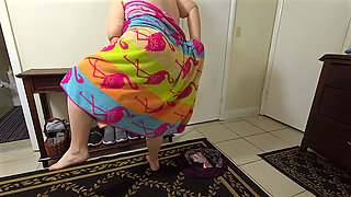 Cum and Watch Me Take My Shower, Showing Close Ups of My Phat Meaty Pussy and Thick Fat Ass