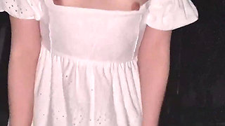 Teenager Plays in the Garden Without Panties