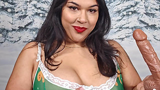 BBW Gives Deepthroat Blow Job & Strips for You