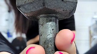 Flexible foot fetish masturbating with feet and hands