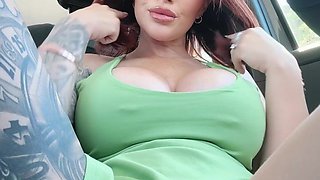 Red-haired COUGAR Gemma Massey Truck Finger-tickling For Subscribers