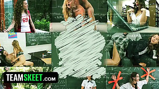 Horny stepbro interrupt college girl bffs while touching each other