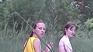 Wet Lesbian Sex in the Open Air