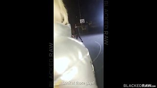 Blonde Besties Ashby Winter & Lily Blossom Take Huge BBC Together - Outdoor Foursome Facial