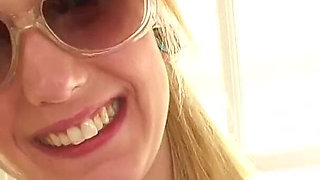 Pigtail blonde Rylie Richman POV blowjob deepthroat facial
