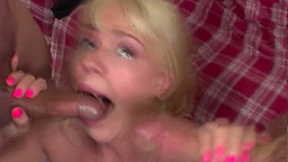 Blonde milf shares vintage double penetration creampie